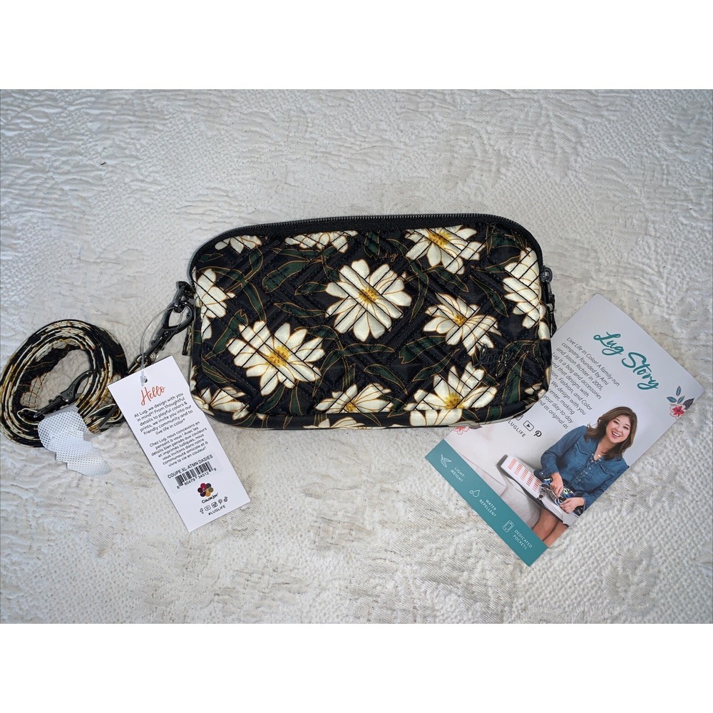 New! - Lug‎ - Coupe XL - Convertible Crossbody - Daisies - Black Floral Flowers